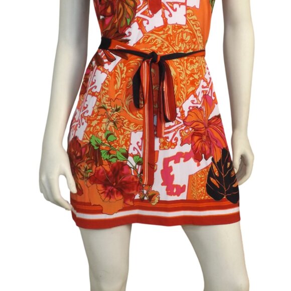 CACHE Mini Dress/Long Top, S, Ultra short, Collar, Sash/Belt, Snaps, Sleeveless - Picture 8 of 12